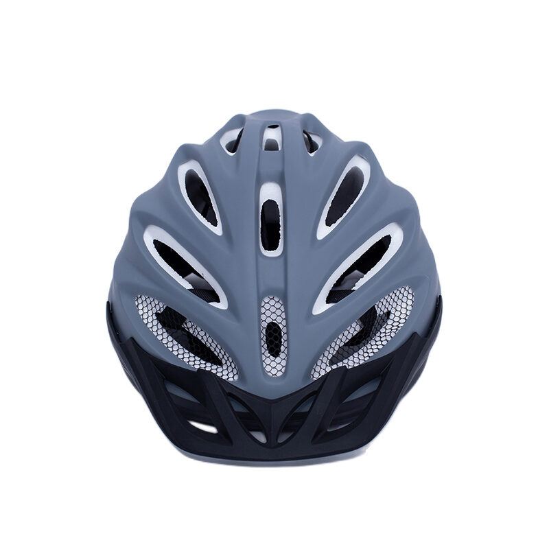 Adult gray bike helmet with detachable visor- adjustable bike helmets for Men Women Youth for road biker (1)