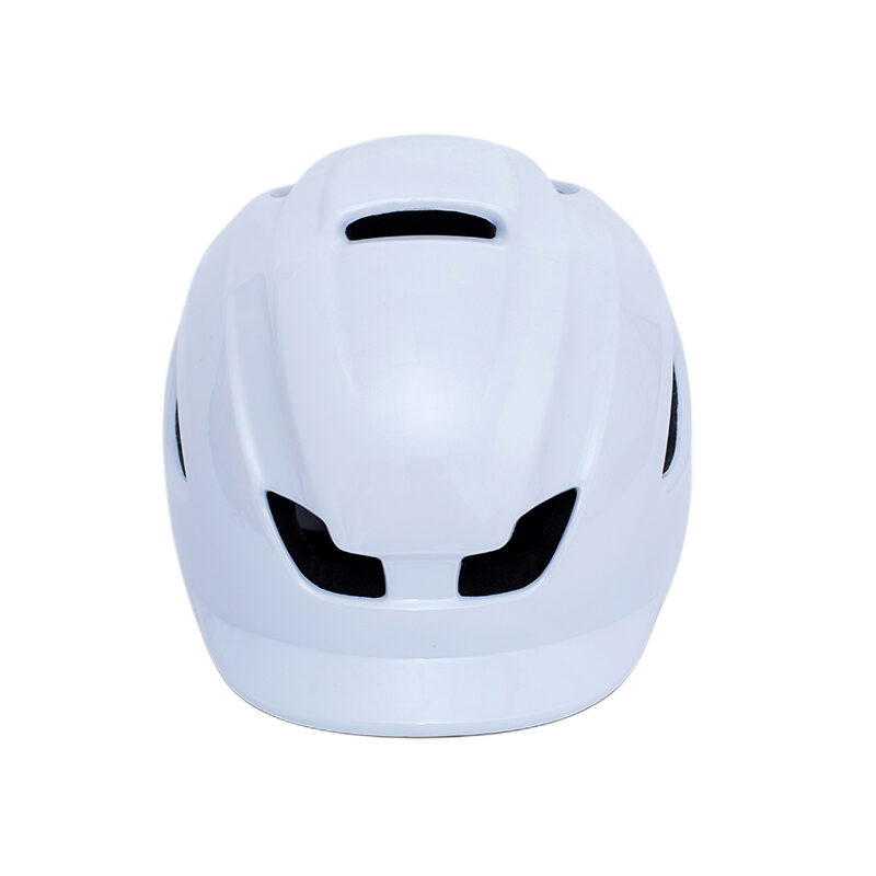 In-mold bike helmet for adult with LED safety light-White color cycling safety protection riding helmet (1)